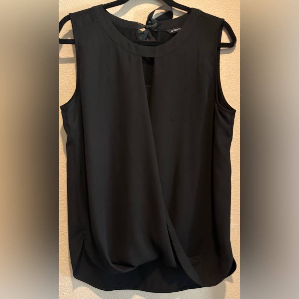 41 Hawthorn Black Sleeveless Tank Top w/tie ribbon